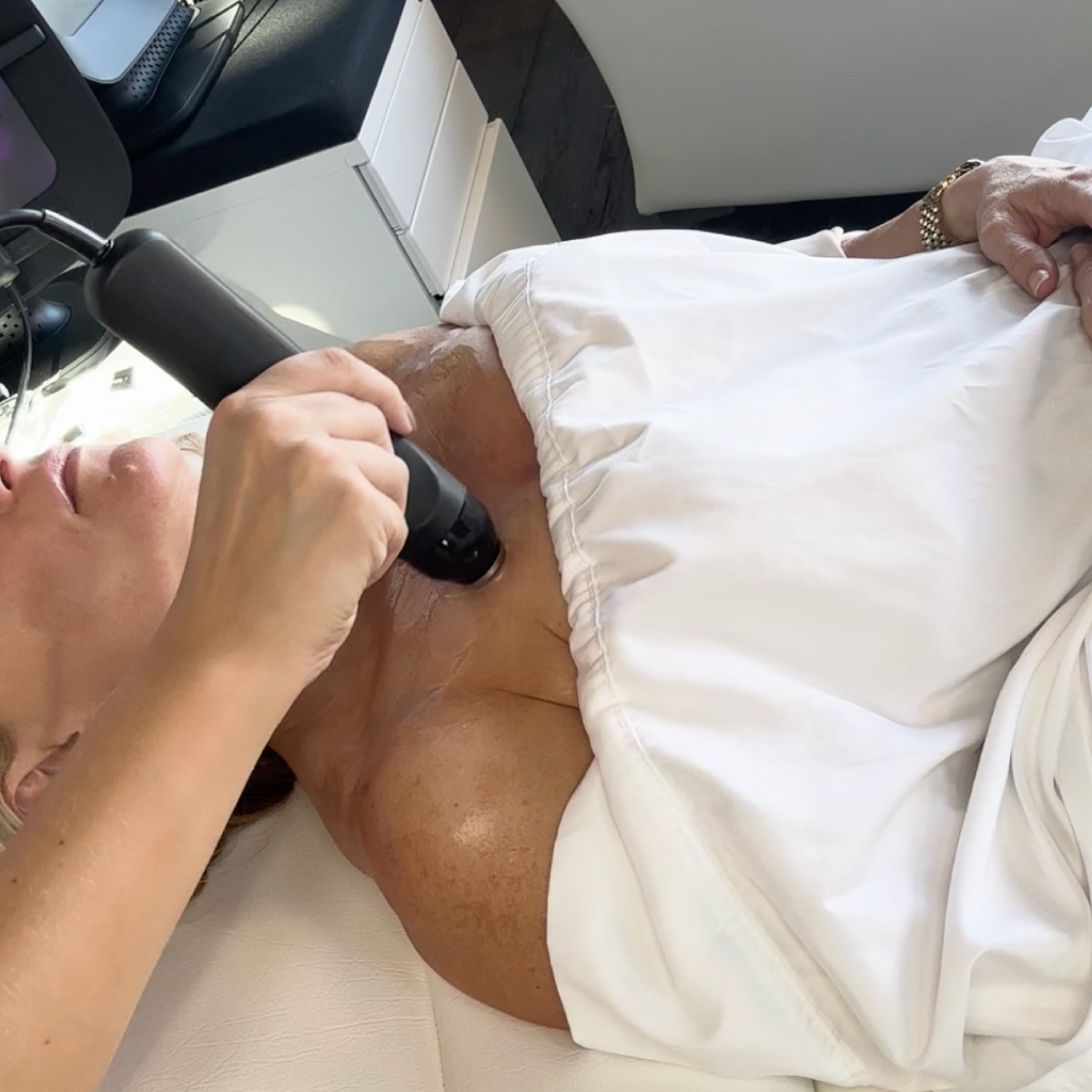 GLO2 Neck Add-On treatment at Rivage Day Spa Birmingham MI