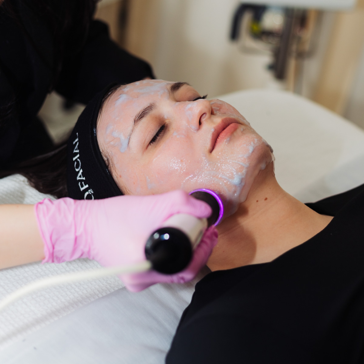 GLO2 Super Facial exfoliation oxygenation infusion treatment at Rivage Day Spa Birmingham MI
