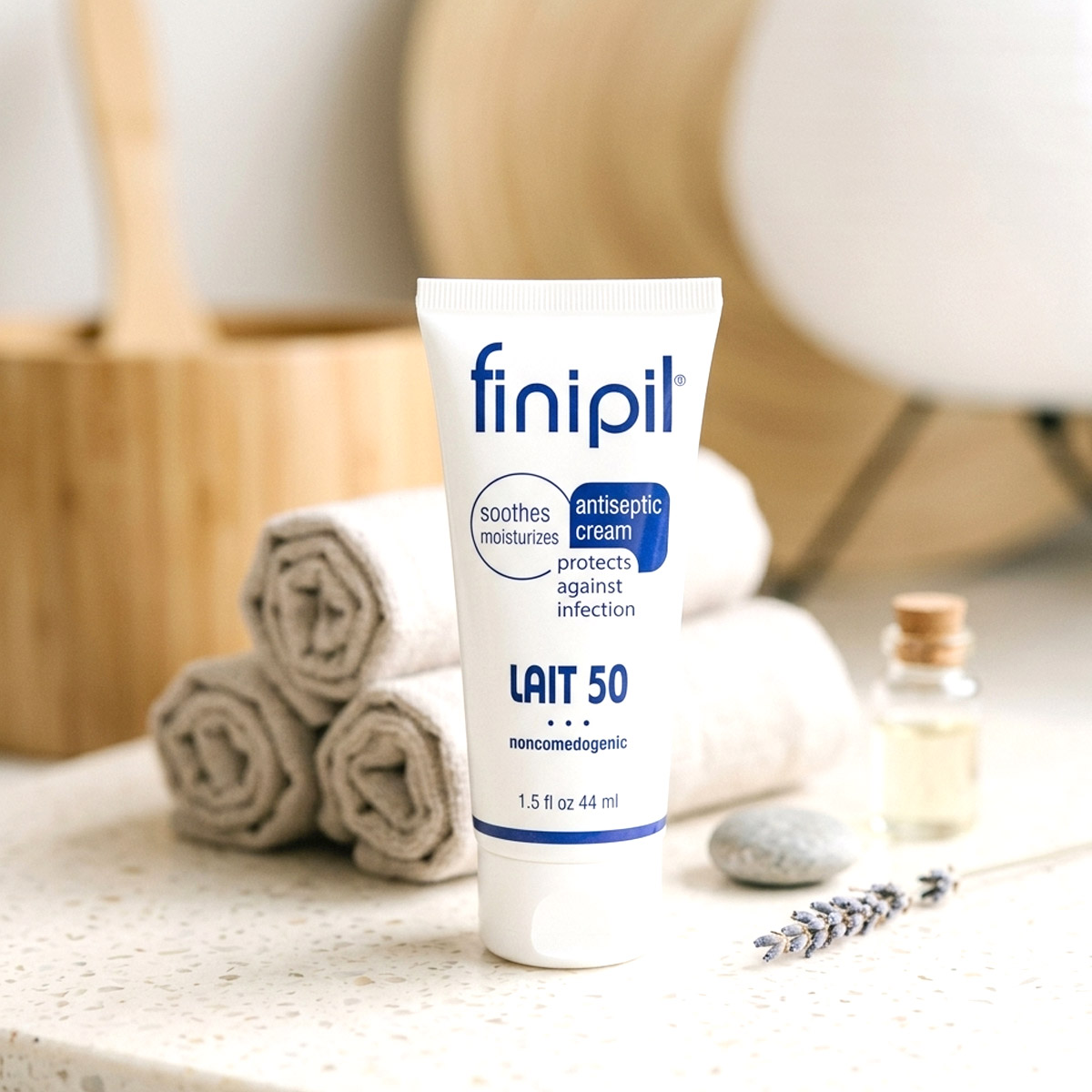 Finipil Lait 50 antiseptic cream post-wax care at Rivage Day Spa Birmingham MI